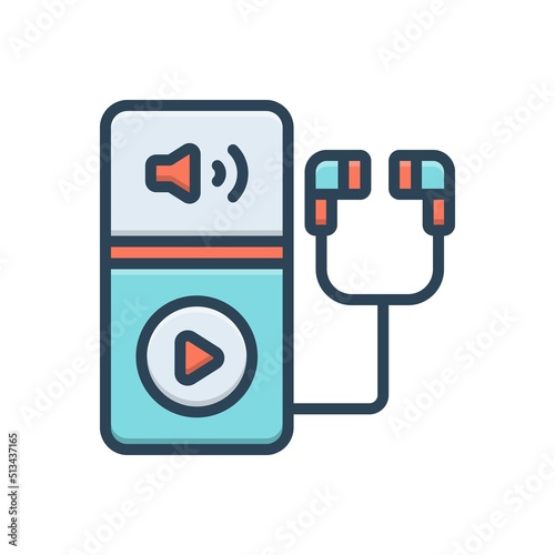 Color illustration icon for deaf device