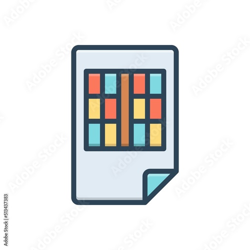 Color illustration icon for sheets