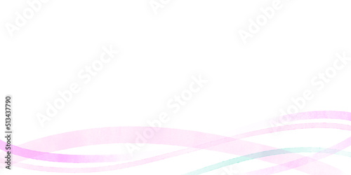 なめらかな曲線で描いたピンク系の水彩フレーム