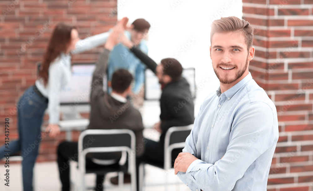 Portrait of a modern attractive business man with a beard. Portrait of a modern attractive business man with a beard.