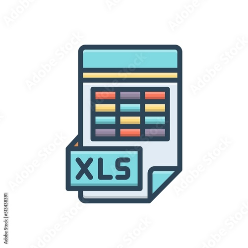 Color illustration icon for excel