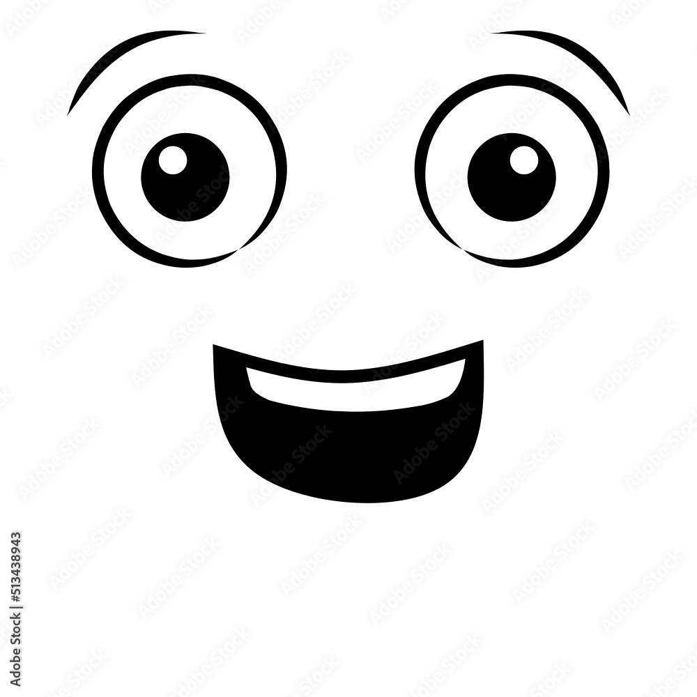 Expressive eyes and mouth, Cartoon face, Cartoon expressive, Expressive eyes and mouth, Vector format,
