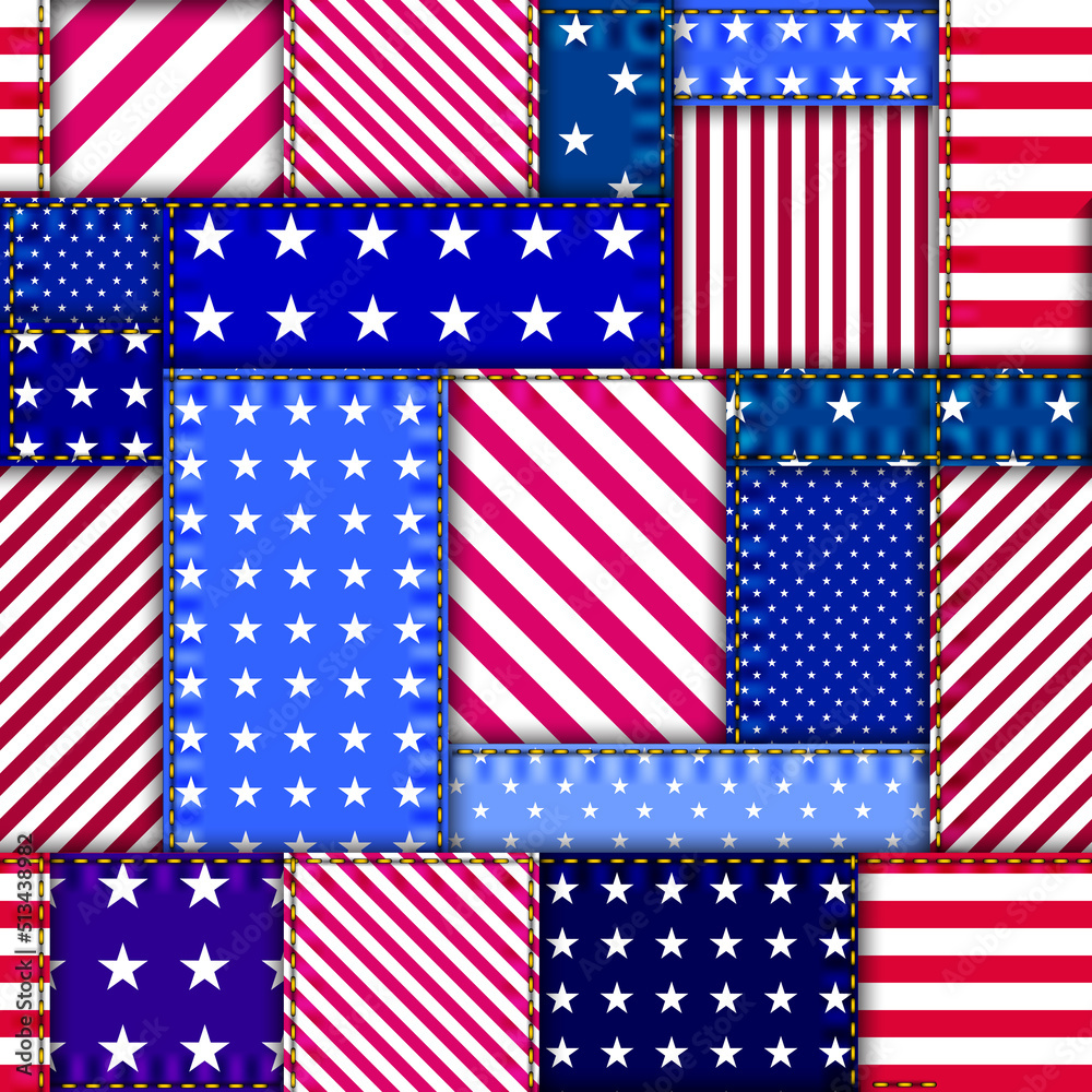 Obraz premium Patchwork textile pattern. Seamless quilting design background.