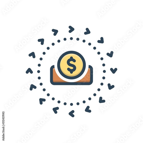Color illustration icon for biz remittance