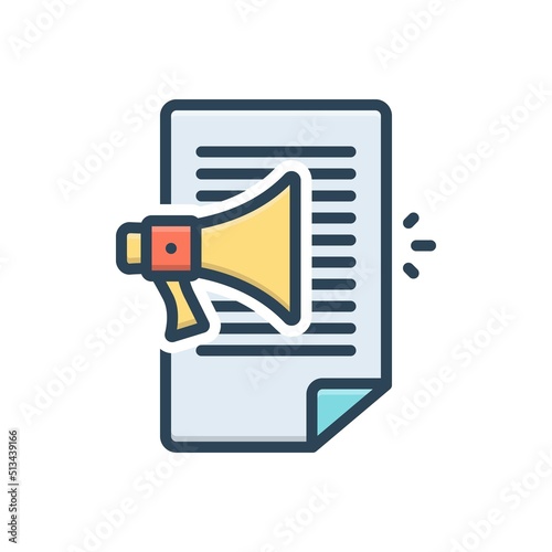 Color illustration icon for declare