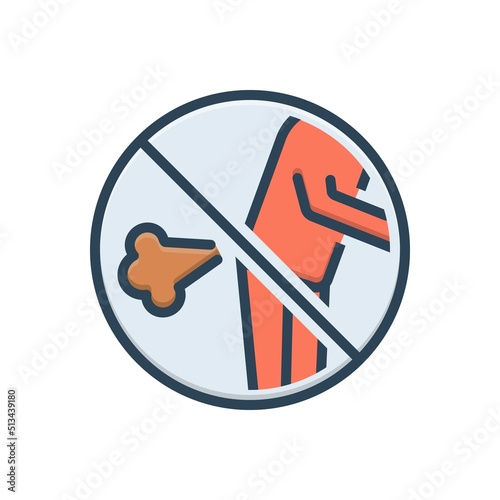 Color illustration icon for forbidden