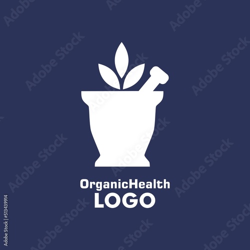 simple mortar logo, great silhouette of mortar and leaves vector illustrations