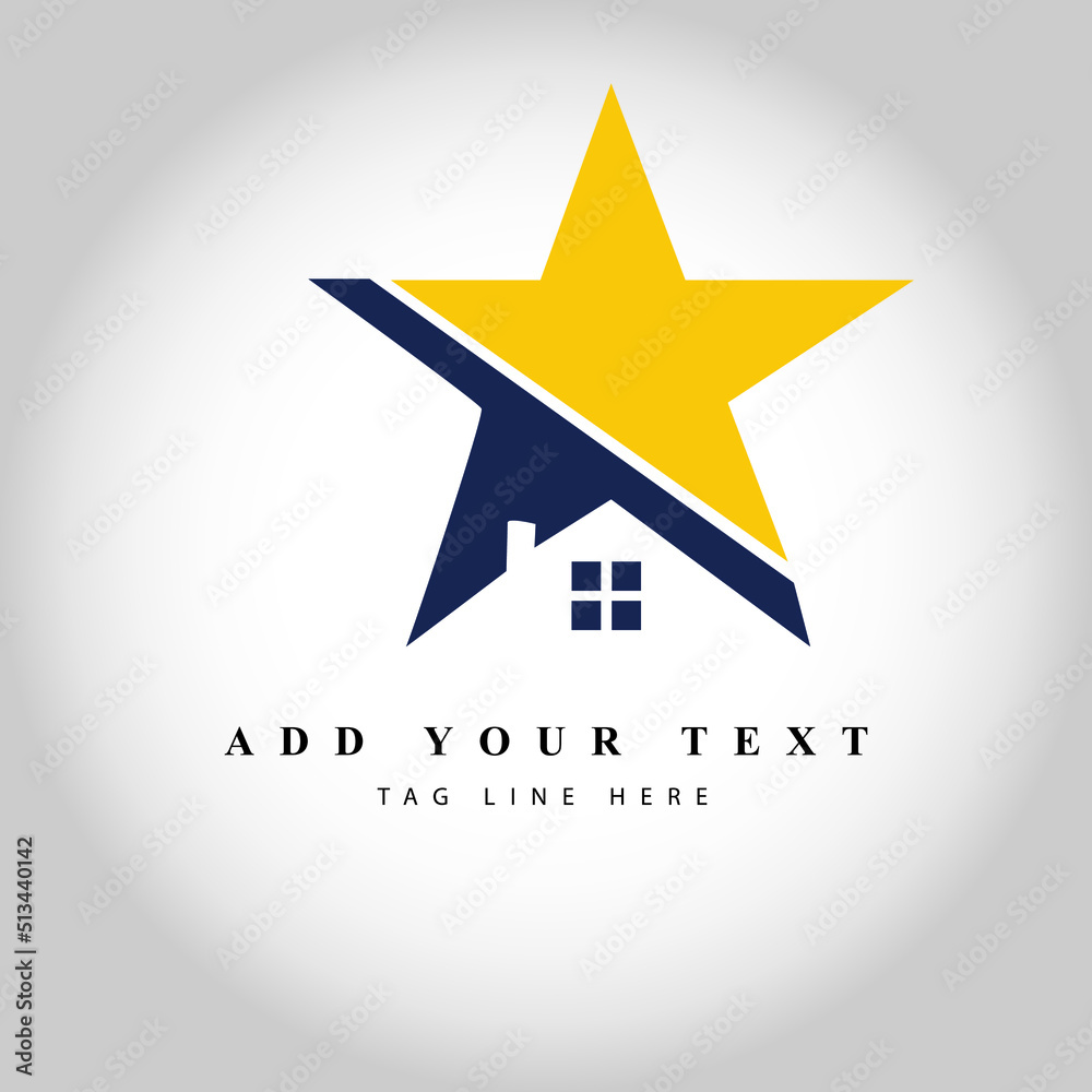 Obraz premium real estate logo star shape 
