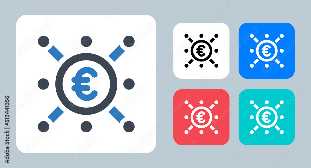 Euro Budget icon - vector illustration . Euro, Budget, Income, Investment, Money, Profit, Revenue, Finance, line, outline, flat, icons . Euro Budget icon - vector illustration . Euro, Budget, Income, Investment, Money, Profit, Revenue, Finance, line, outline, flat, icons .