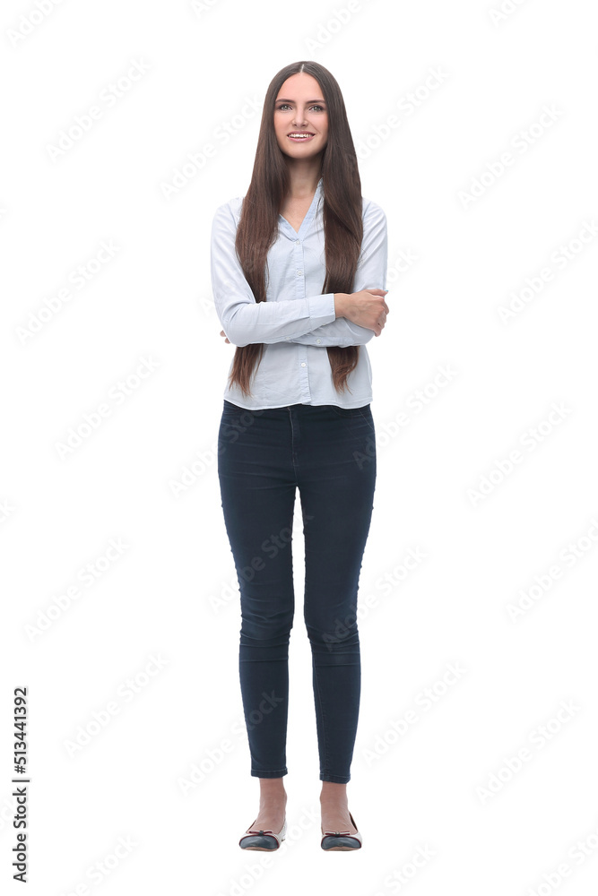 in full growth. modern girl in casual clothes in full growth. modern girl in casual clothes