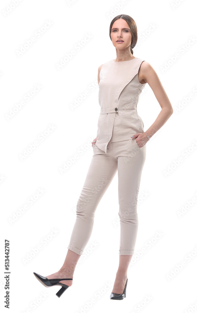 in full growth.portrait of confident young woman