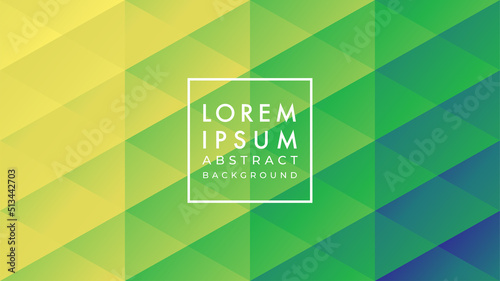 Vector illustration of tile triangle and diamond shape pattern. Yellow green color gradient. Multicolor abstract geometric background design template.