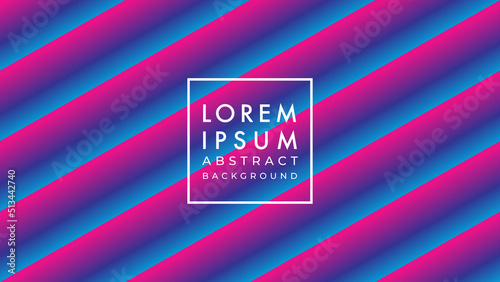 Optical illusion diagonal tube illustration in dark neon cyberpunk multicolor gradient. Abstract background design template.