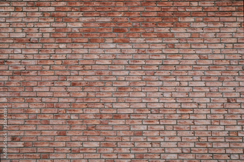 Big red brick wall background with beautiful bricklaying, space for text, no person Big red brick wall background with beautiful bricklaying, space for text, no person