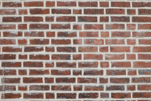 Vintage red brick wall background, loft style with no person, space for text