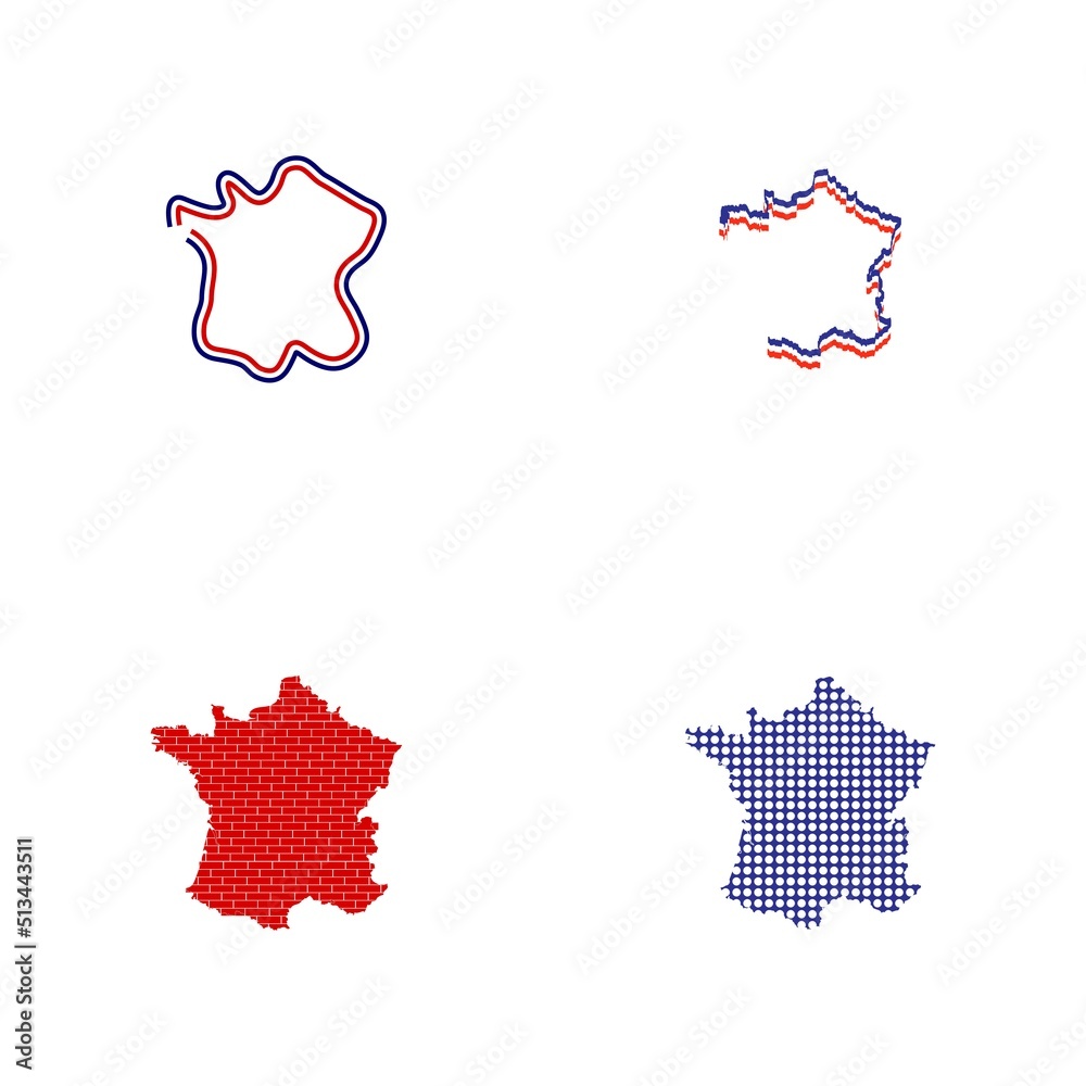 france map logo illustration design