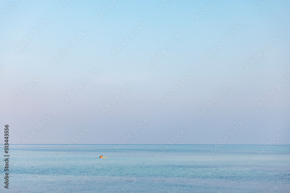 Relaxing seascape with the sky and the sea of blue