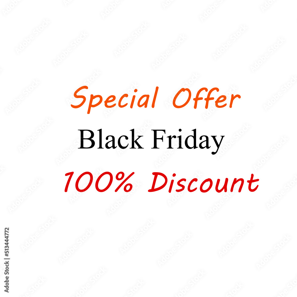 Special offer black friday 100 percent discount business advertisement icon sticker