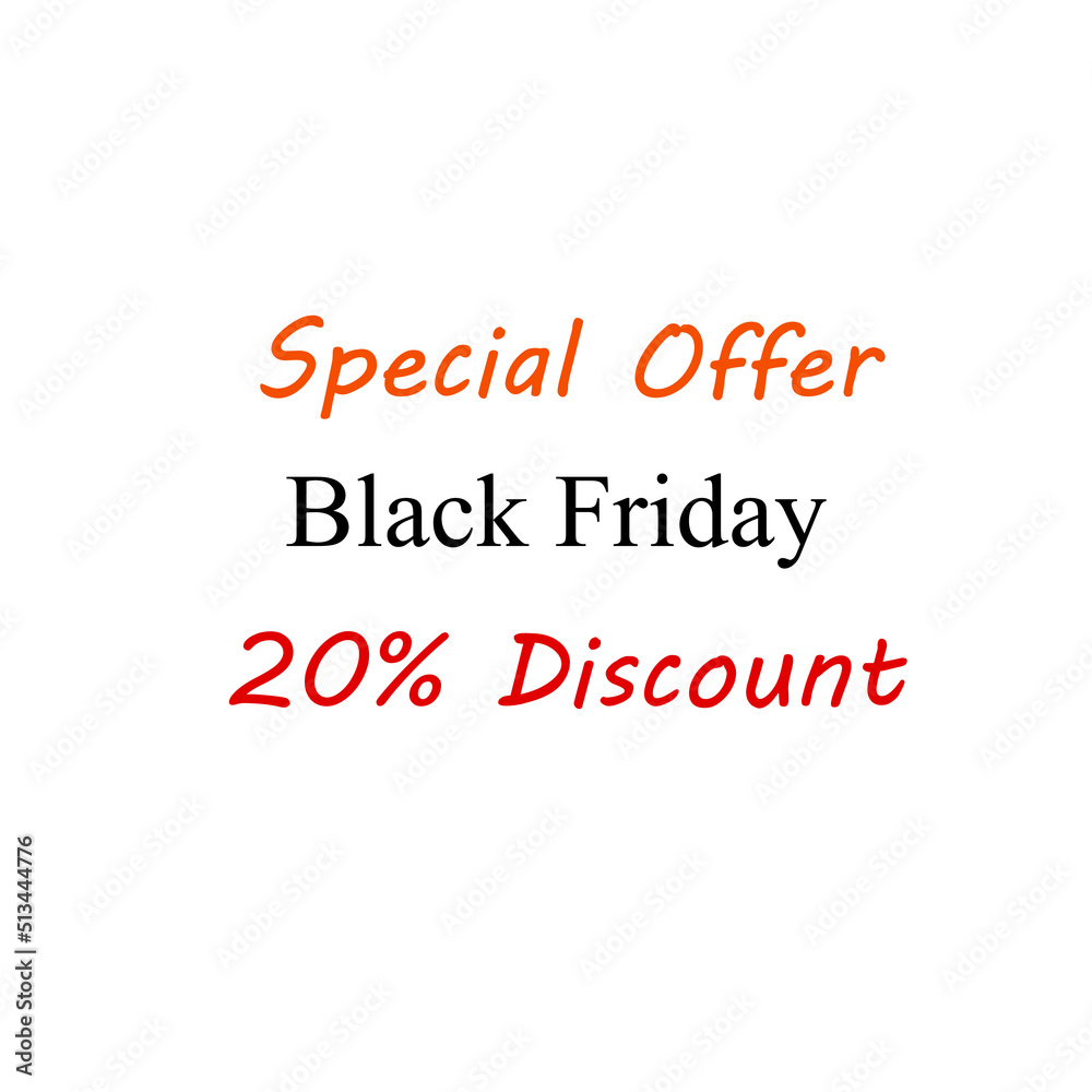 Special offer black friday 20 percent discount business advertisement icon sticker
