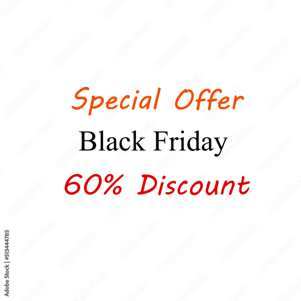 Fototapeta premium Special offer black friday 60 percent discount business advertisement icon sticker
