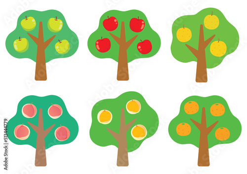 果物の木のアイコンセット