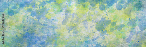 Banner. Digital illustration. Concrete wall painted with colored stains.
