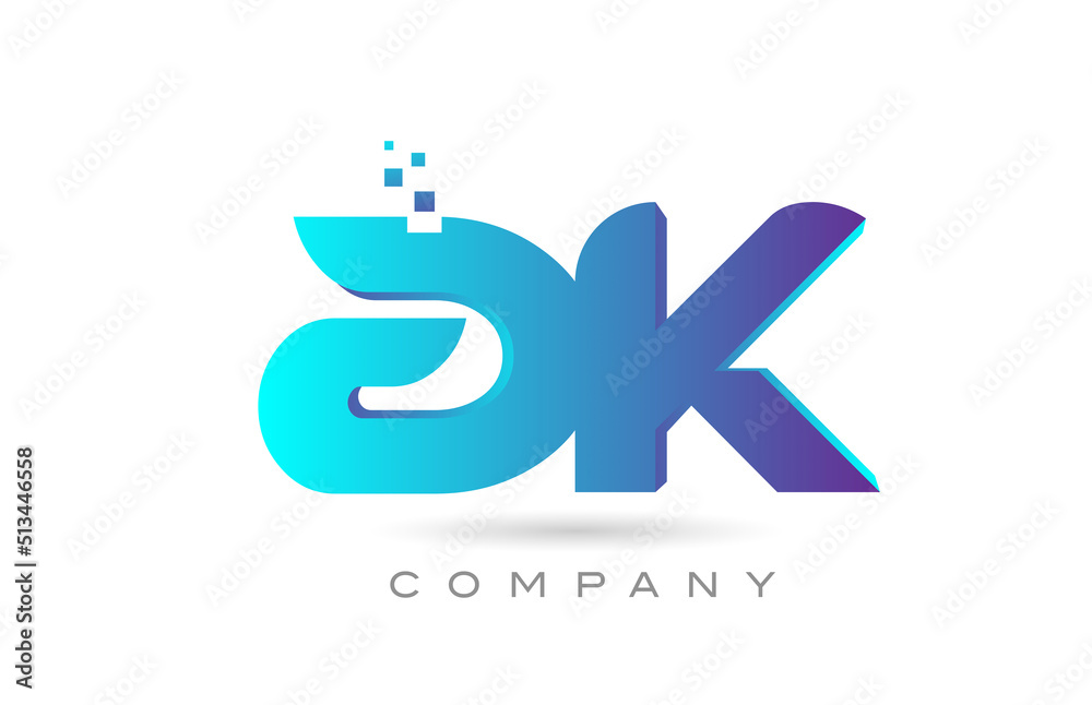 Obraz premium AK alphabet letter logo icon combination design. Creative template for business and company