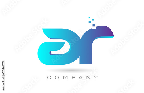 AR alphabet letter logo icon combination design. Creative template for business and company