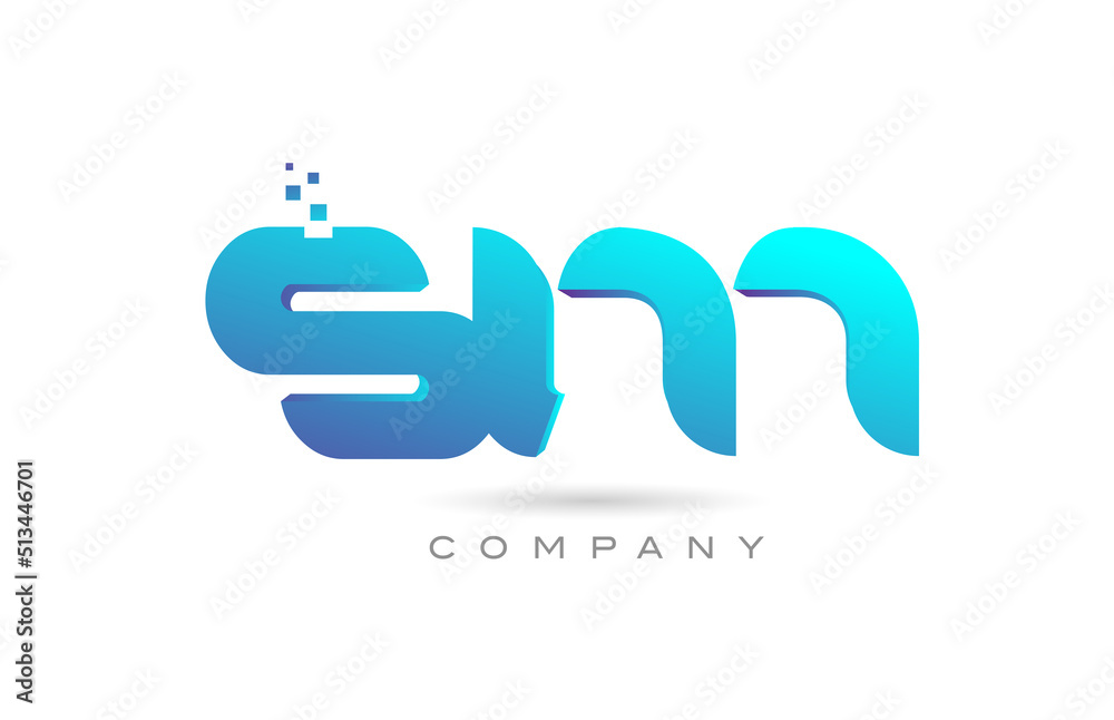 SM alphabet letter logo icon combination design. Creative template for business and company