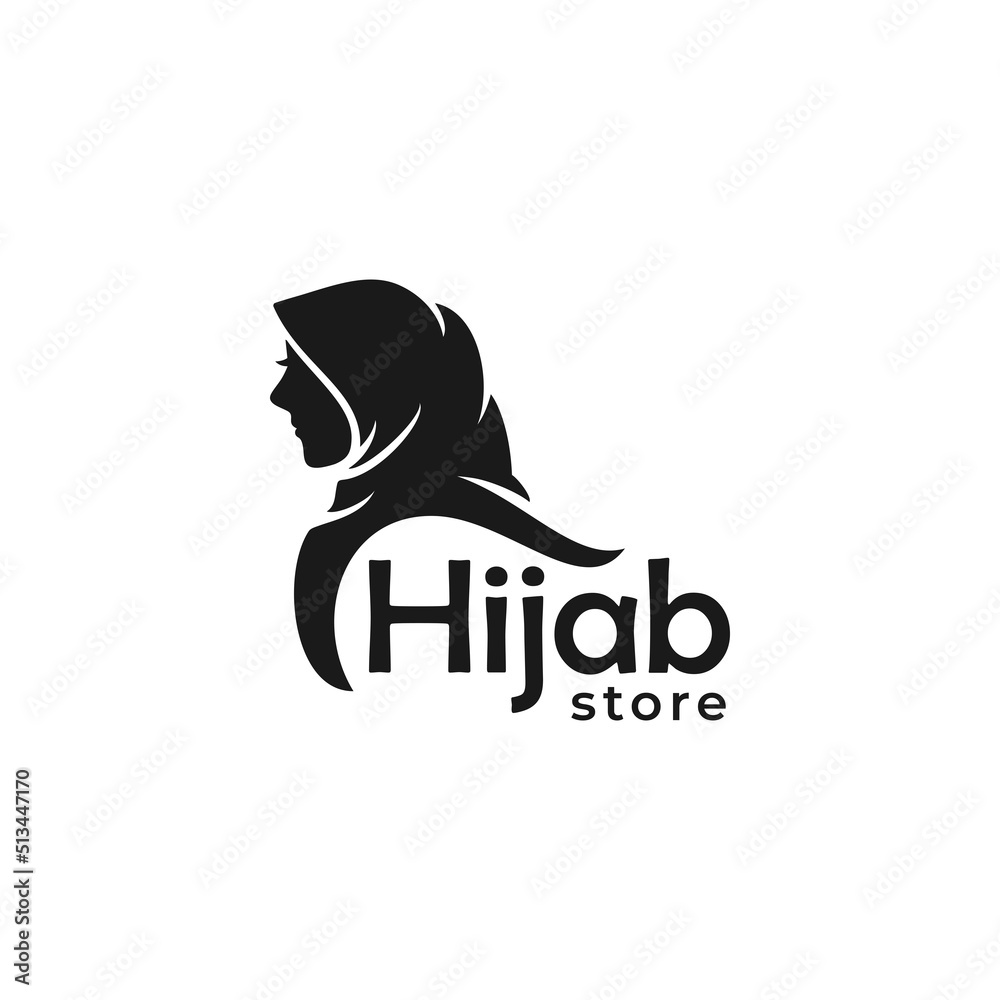 Hijab store logo design vector Hijab store logo design vector