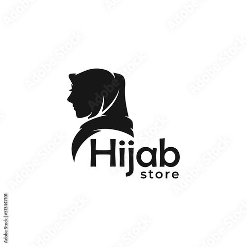 Hijab store logo design vector