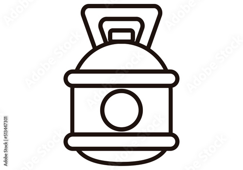 Icono negro de bombona en fondo blanco.