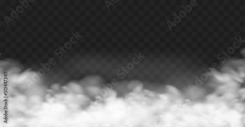 White fog or smoke on dark copy space background. Vector illustration 