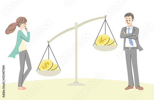 simple illustration of weak yen