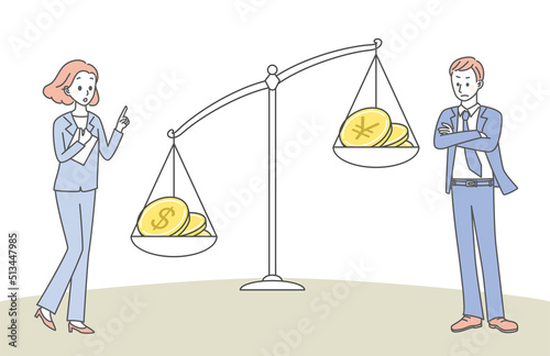 simple illustration of weak yen
