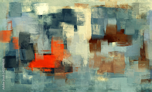 Wallpaper Mural Canvas artwork, abstract paint strokes, oil painting, artistic texture. Brush daubs and smears grungy background Torontodigital.ca