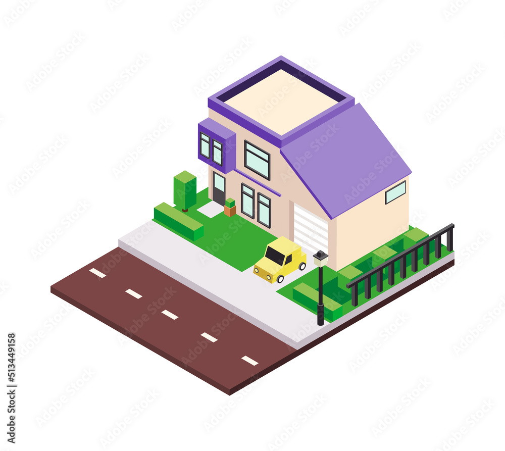 Town House Isometric Composition Town House Isometric Composition