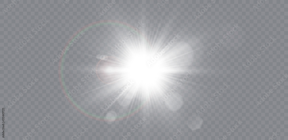 Vector transparent sunlight special lens flare light effect