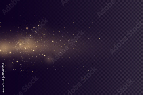 Vector light with star glitter. Magic effect. Background of light effects.Christmas dust.