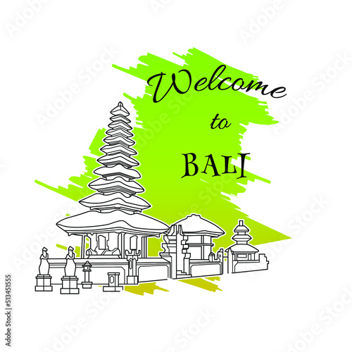 welcome to bali vector illustration design