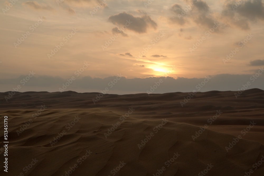 Late evening walk in the Wahiba desert, Oman Late evening walk in the Wahiba desert, Oman