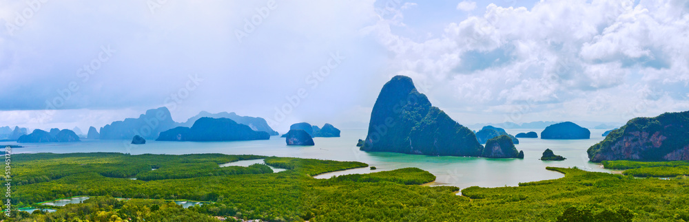 Landscape of Phang nga bay. Unseen place of 