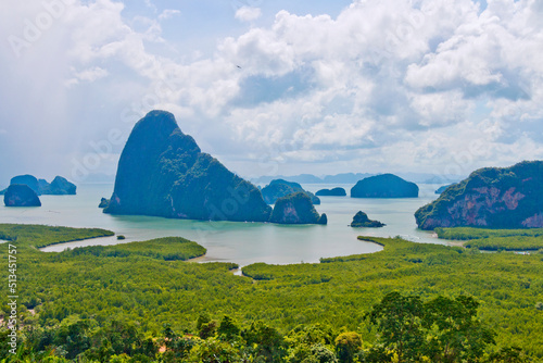 Landscape of Phang nga bay. Unseen place of 