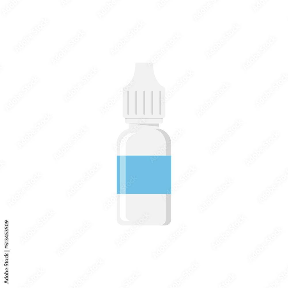 Sign for eye drops, nasal medical drops. Medicine icon on white isolated background. Vector cartoon illustration. Sign for eye drops, nasal medical drops. Medicine icon on white isolated background. Vector cartoon illustration.