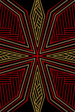 Gold and red stripes abstract on black background. Retro style ideal for card, menu, wallpaper. Vector illustration.