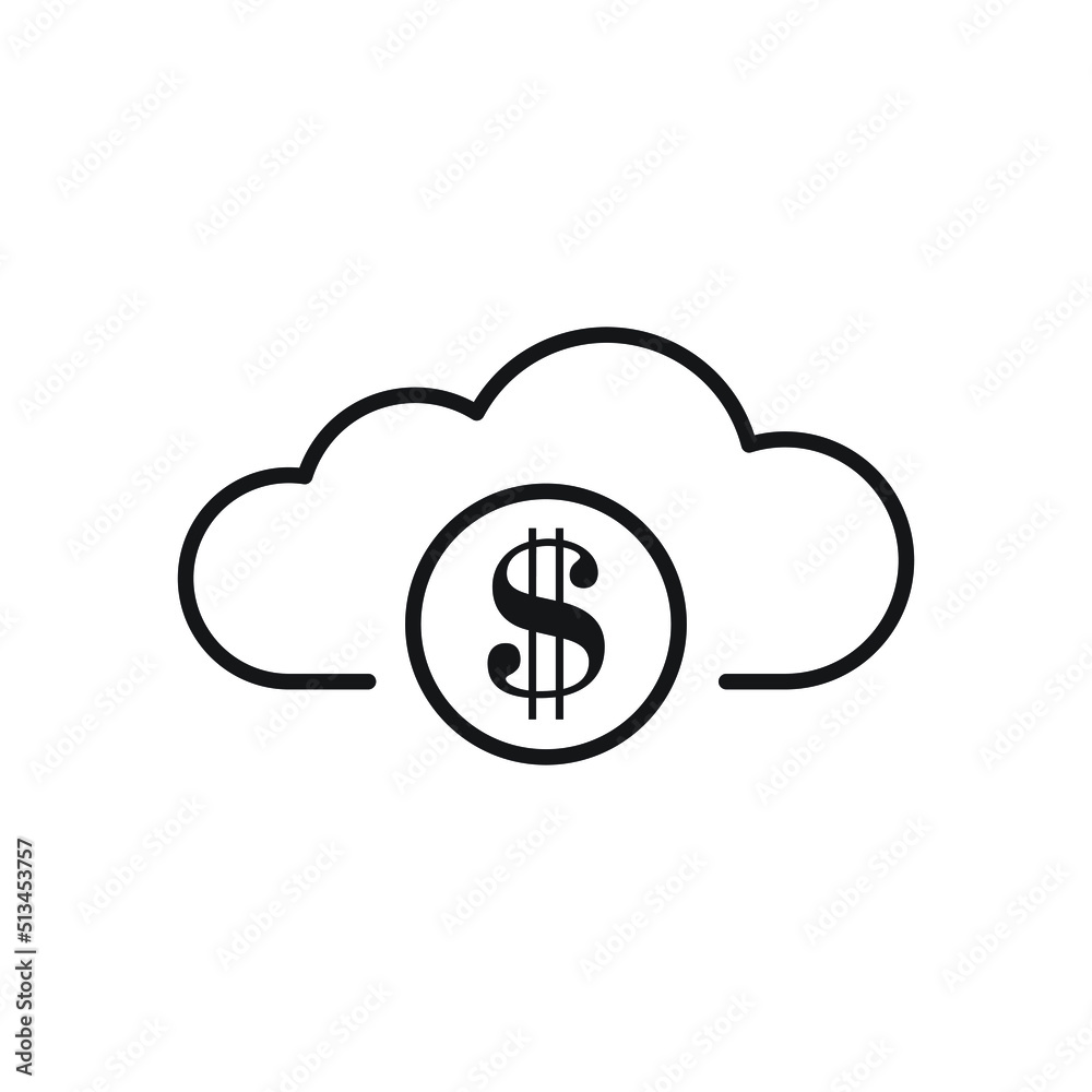 Cloud money icon design. vector illustration