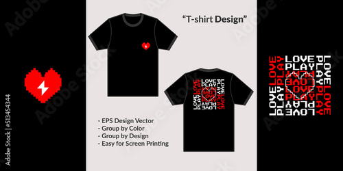 Love gaming font style design vector for tshirt hoodie and merchandise