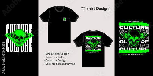 Culture skulls vintage streetwear theme design vector for tshirt hoodie and merchandise