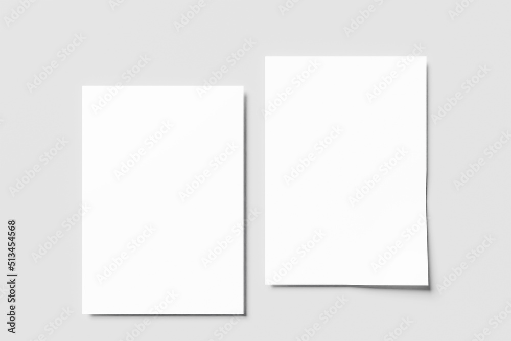Realistic blank A4 flyer brochure for mockup. 3D Render. Realistic blank A4 flyer brochure for mockup. 3D Render.