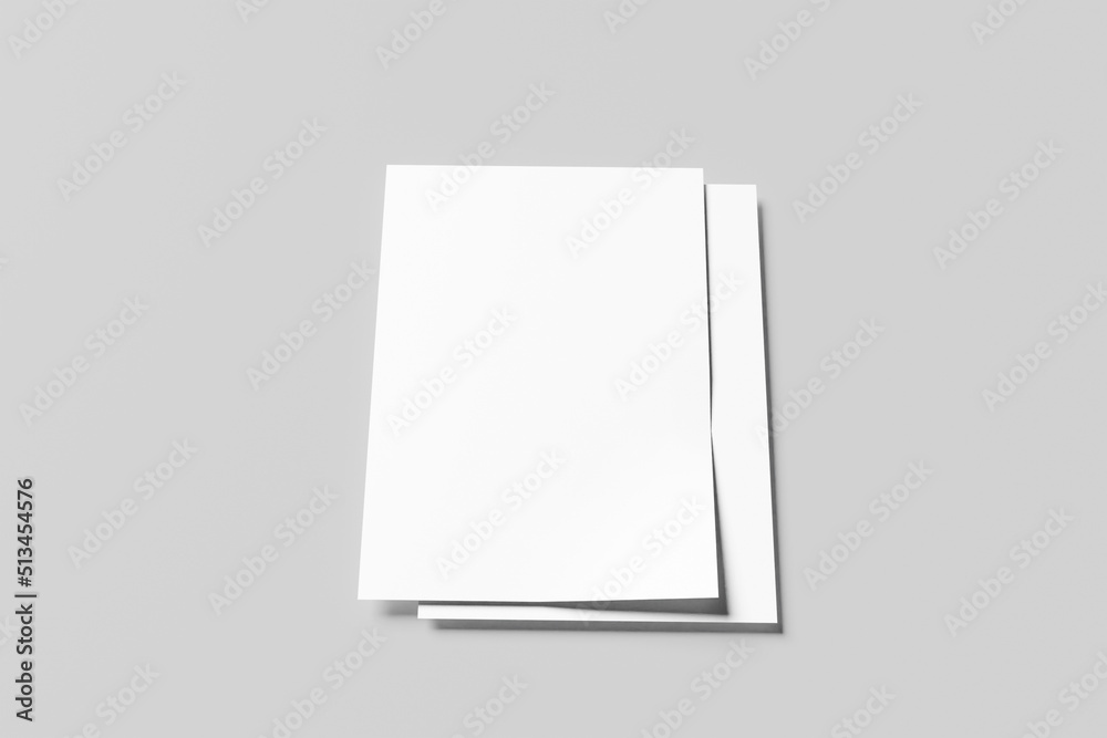 Realistic blank A4 flyer brochure for mockup. 3D Render.